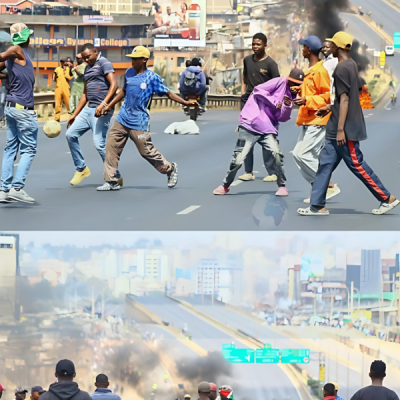 Youths Enjoy Football Session as Thika Road Traffic Stalls Amid Protests