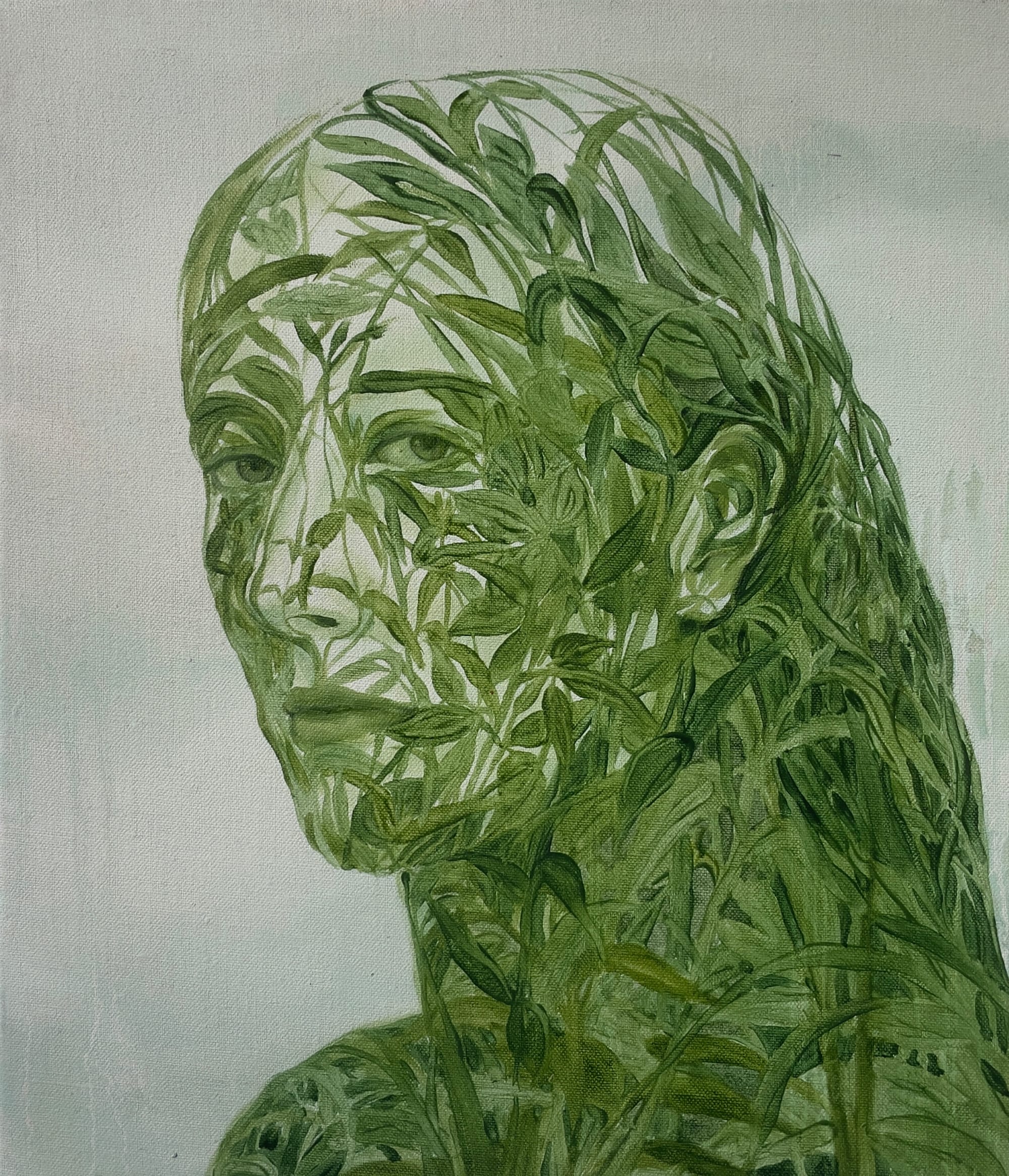 Xanthe Burdett’s paintings blur the line between body and woodland