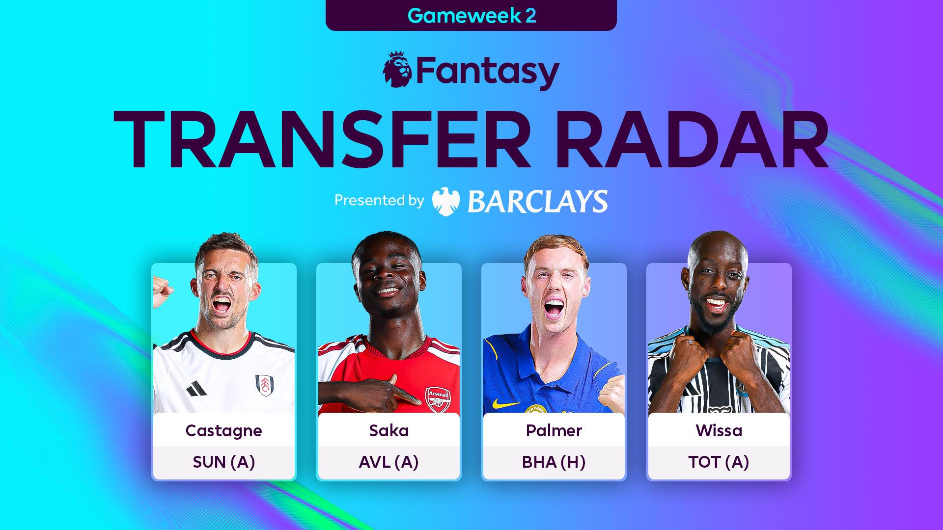 FPL Gameweek 2 transfer radar puts Palmer, Saka, Wissa and Castagne in the spotlight
